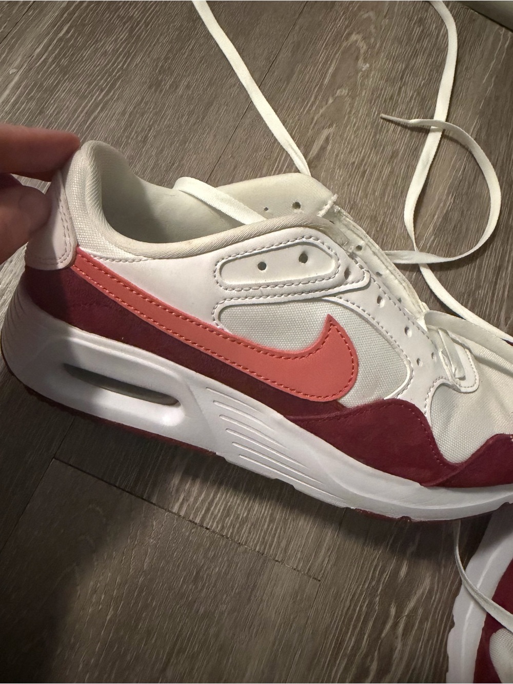 Nike Air Max SC Women's Sneakers - White / Team Red / Adobe Suede - Size 8
